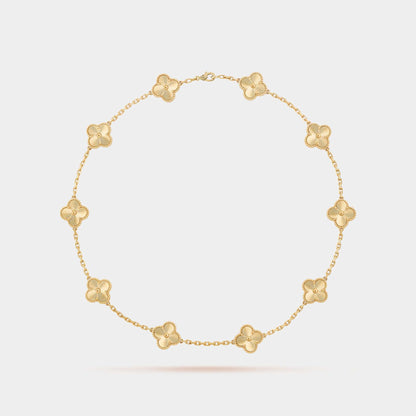 Vintage Alhambra Necklace 10 Motifs Yellow Gold