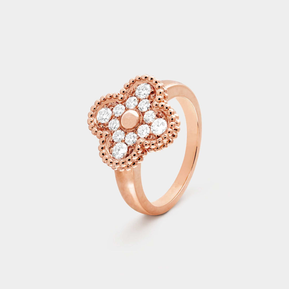 Vintage Alhambra Ring Rose Gold Diamond
