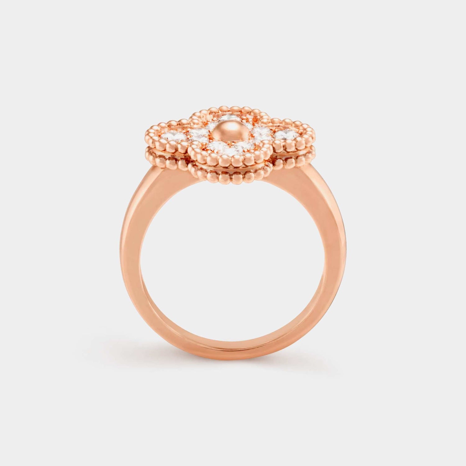 Vintage Alhambra Ring Rose Gold Diamond