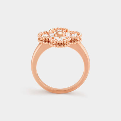 Vintage Alhambra Ring Rose Gold Diamond