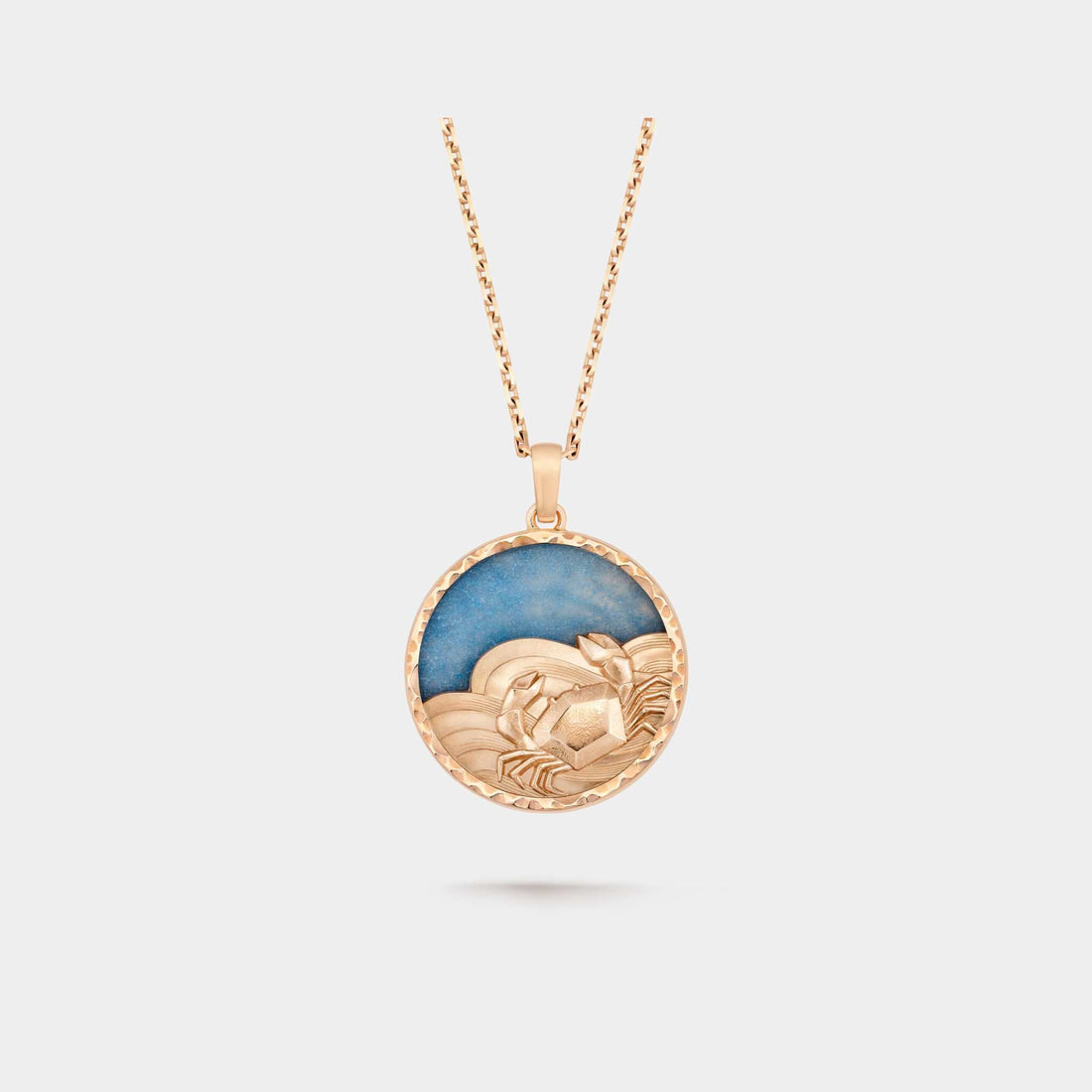 Zodiaque Long Necklace Cancri Rose Gold Quartz
