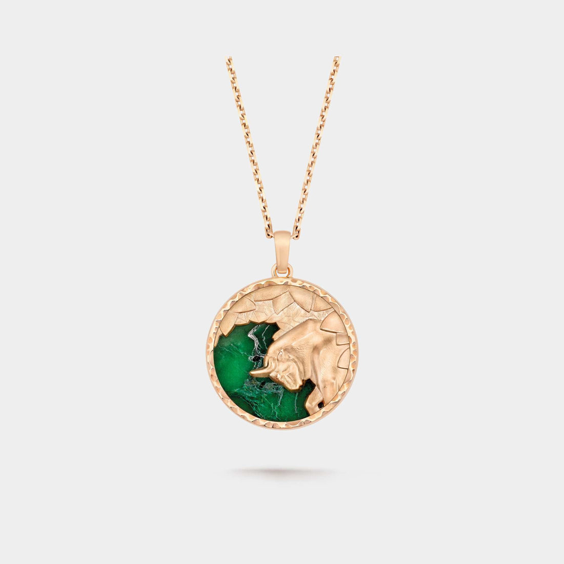 Zodiaque Tauri Long Necklace in Rose Gold &amp; Aventurine