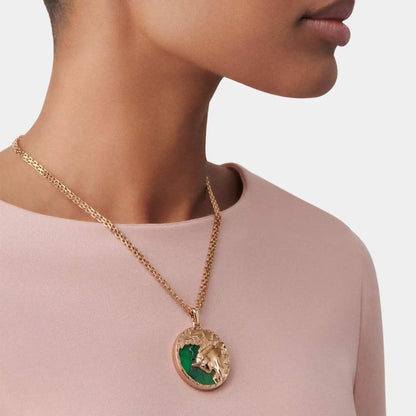 Zodiaque Tauri Long Necklace in Rose Gold &amp; Aventurine