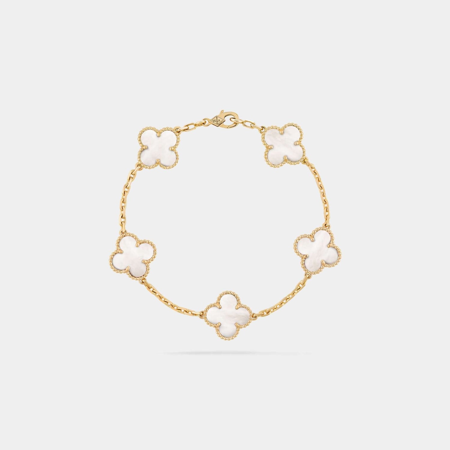 Alhambra Vintage Gold Motifs Bracelet Mother Of Pearl
