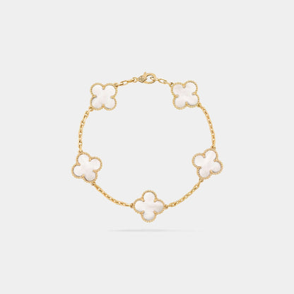 Alhambra Vintage Gold Motifs Bracelet Mother Of Pearl