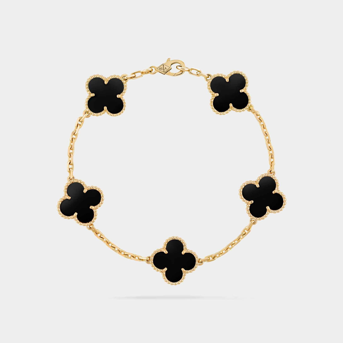 Alhambra Vintage Gold Motifs Bracelet Onyx