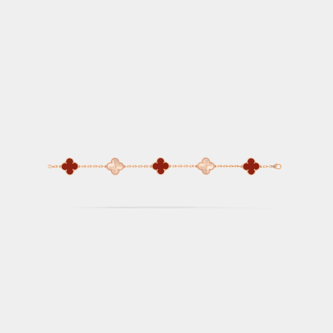 Alhambra Rose Gold Motifs Bracelet Carnelian