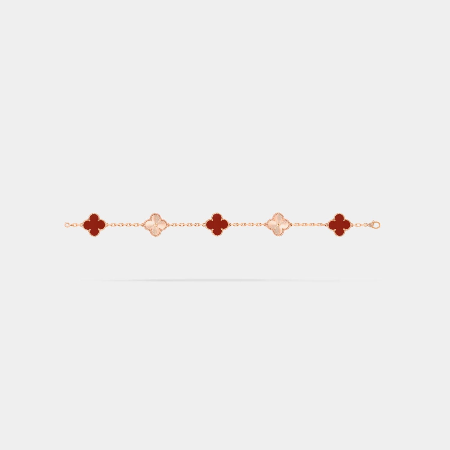Alhambra Rose Gold Motifs Bracelet Carnelian