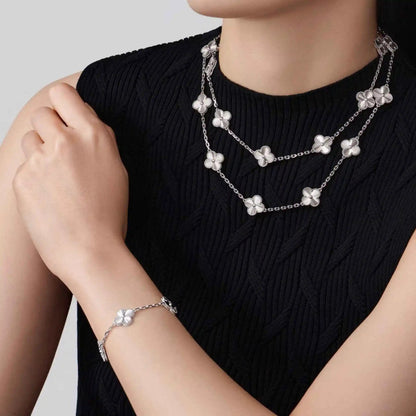 Alhambra White Gold Motifs Bracelet