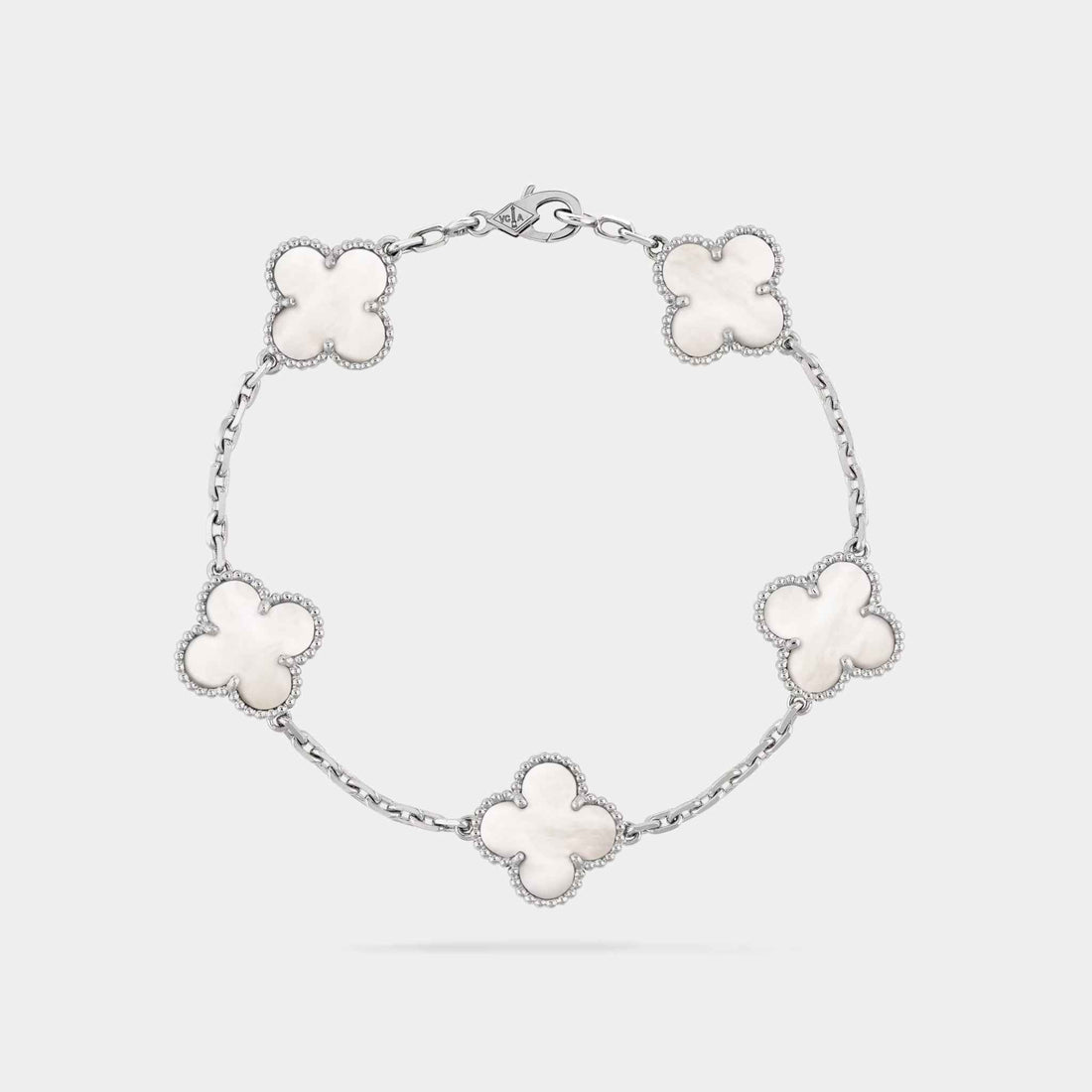 Alhambra Bracelet in White Gold &amp; Mother of Pearl