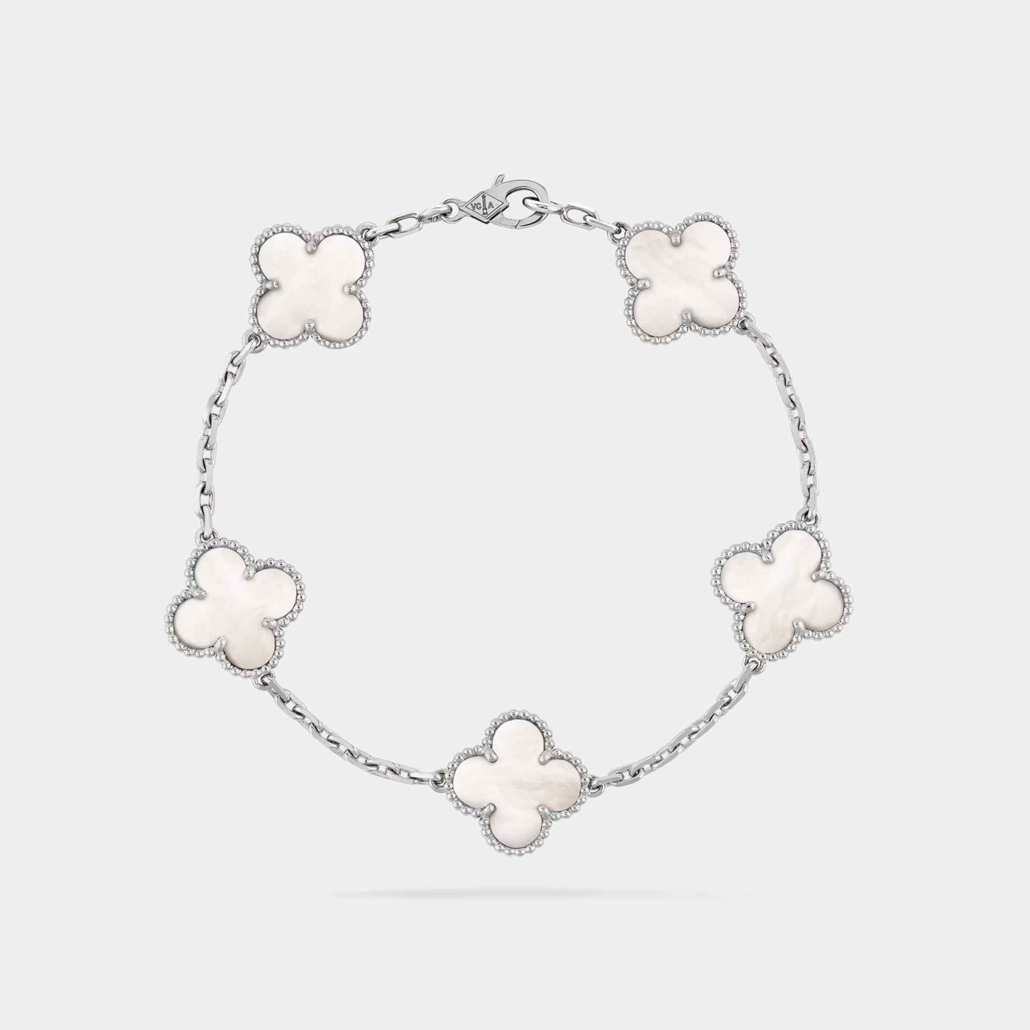 Alhambra Bracelet in White Gold &amp; Mother of Pearl