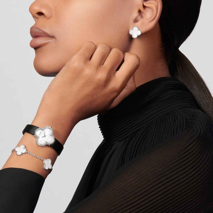 Alhambra Bracelet in White Gold &amp; Mother of Pearl