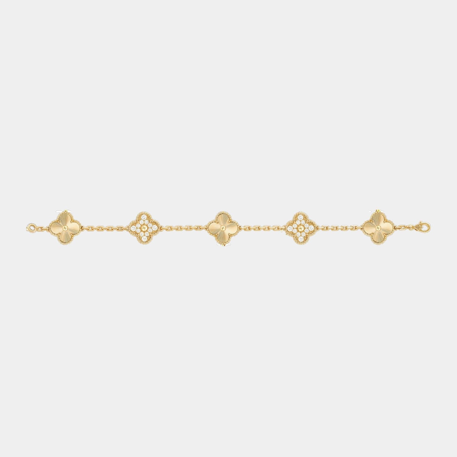 Vintage Alhambra Gold Motifs Bracelet Guilloche