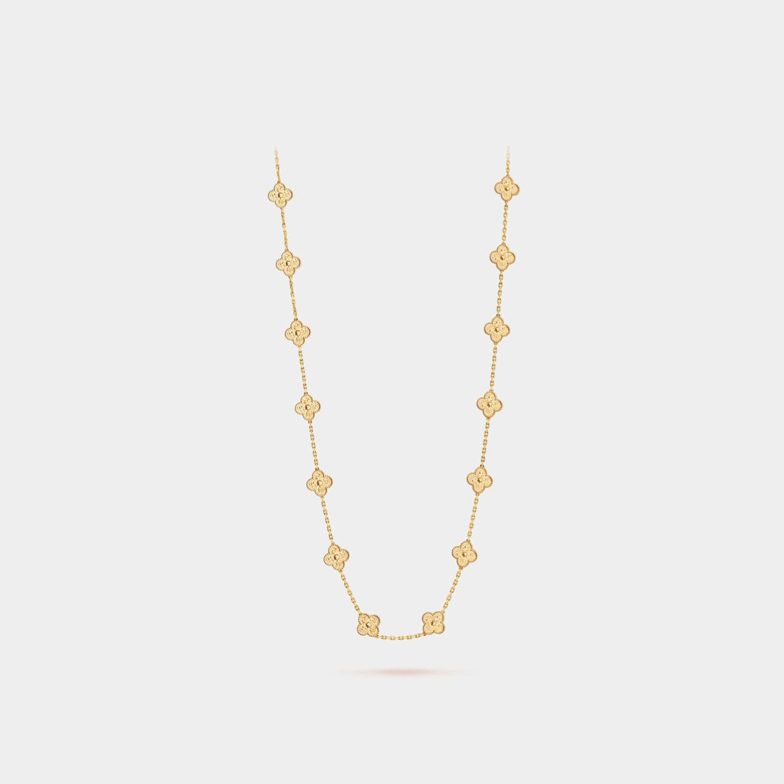 Vintage Alhambra Long Necklace 20 Motifs Yellow Gold