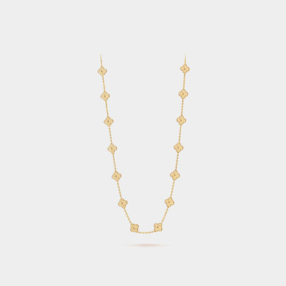 Vintage Alhambra Long Necklace 20 Motifs Yellow Gold