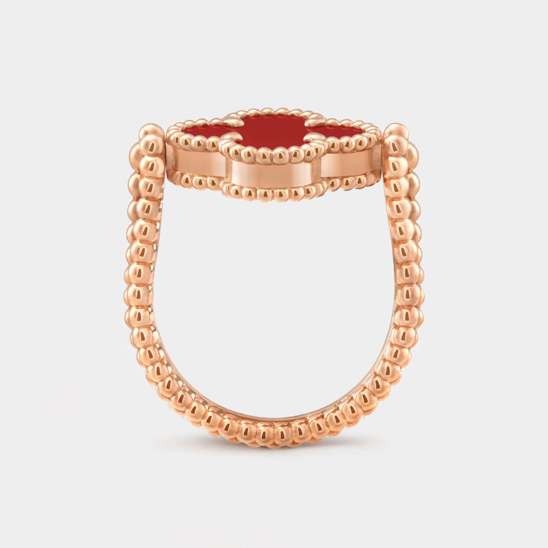 Vintage Alhambra Reversible Ring Rose Gold Carnelian Diamond