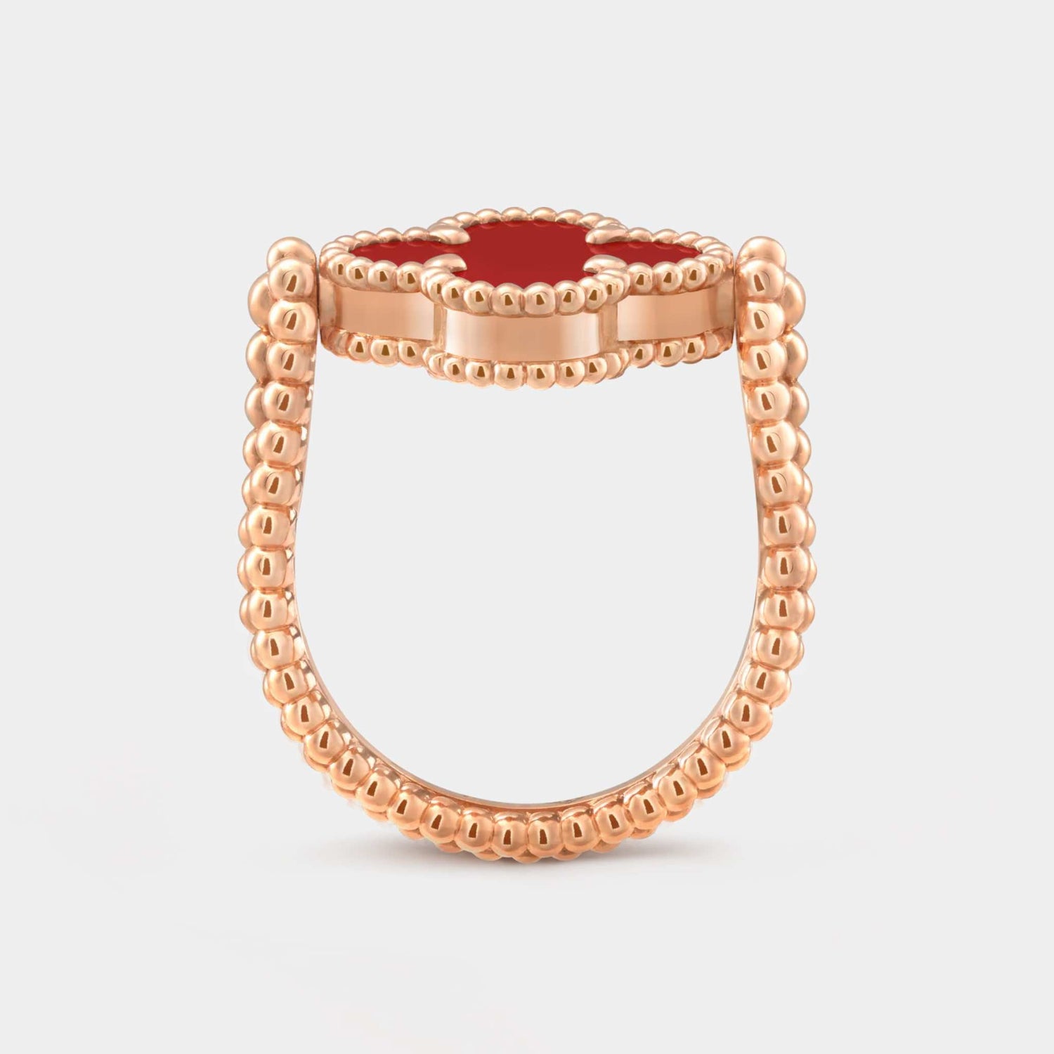 Vintage Alhambra Reversible Ring Rose Gold Carnelian Diamond