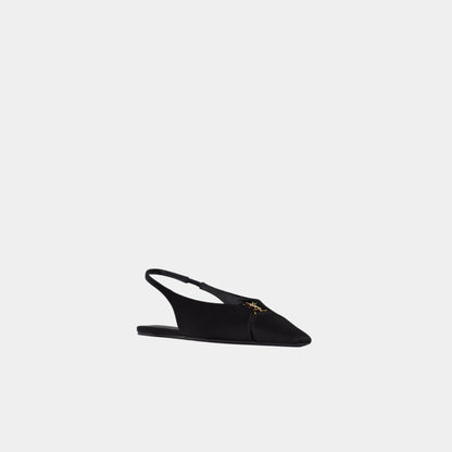 Babylone Slingback Flats In Satin Crepe