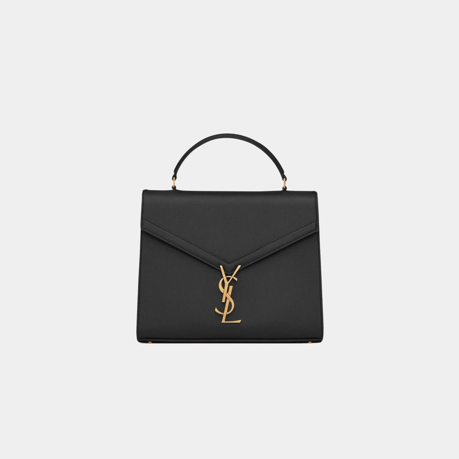 Cassandra Medium Top Handle Bag In Grain De Poudre
