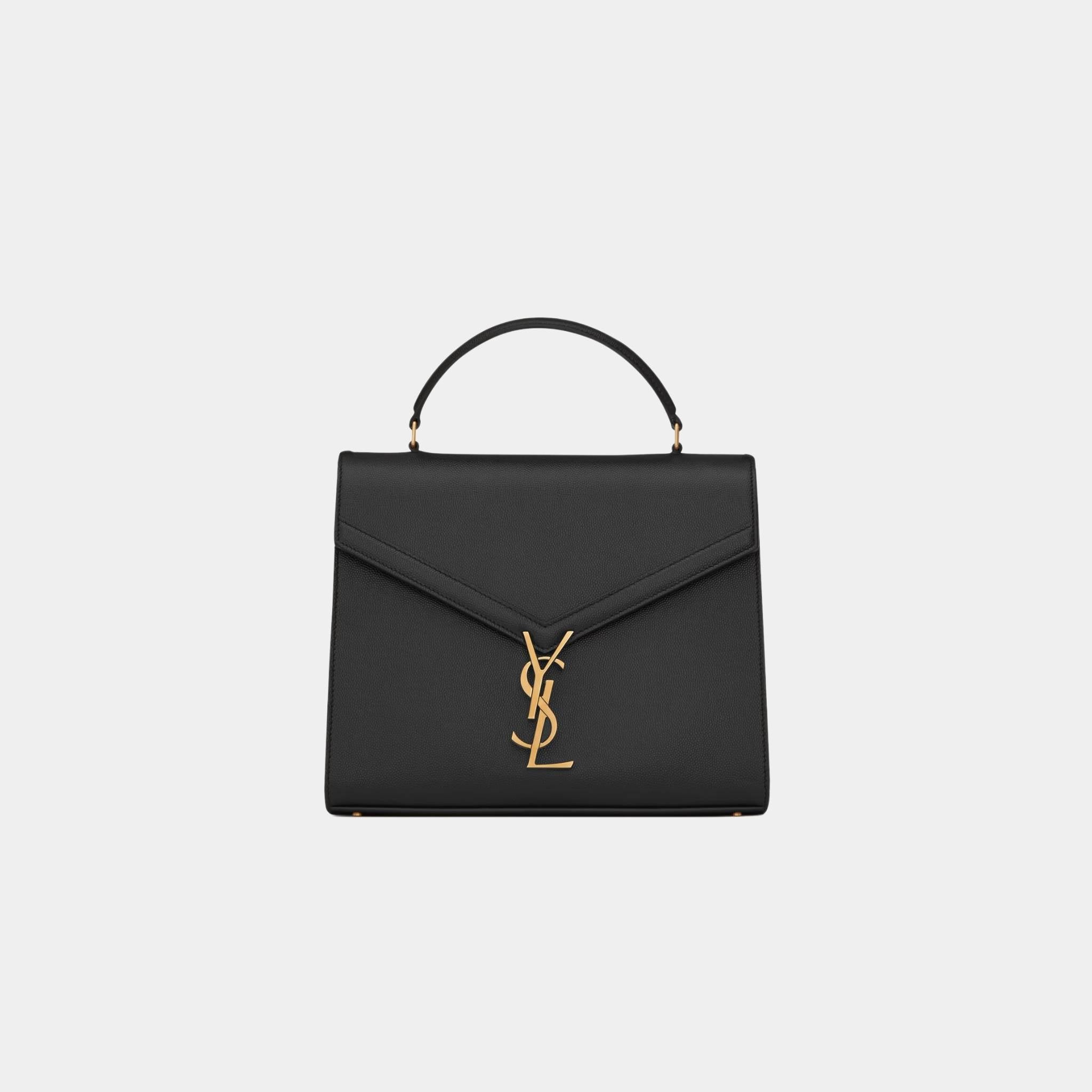 Cassandra Medium Top Handle Bag In Grain De Poudre
