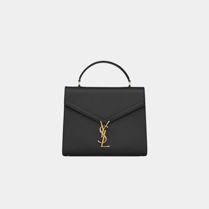 Cassandra Medium Top Handle Bag In Grain De Poudre