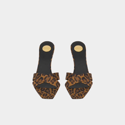 Jill Mules In Leopard Grosgrain