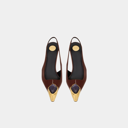 Loulou Patent Leather Slingbacks