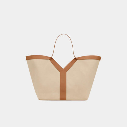 Y Tote In Canvas And Vegetable-Tanned Leather