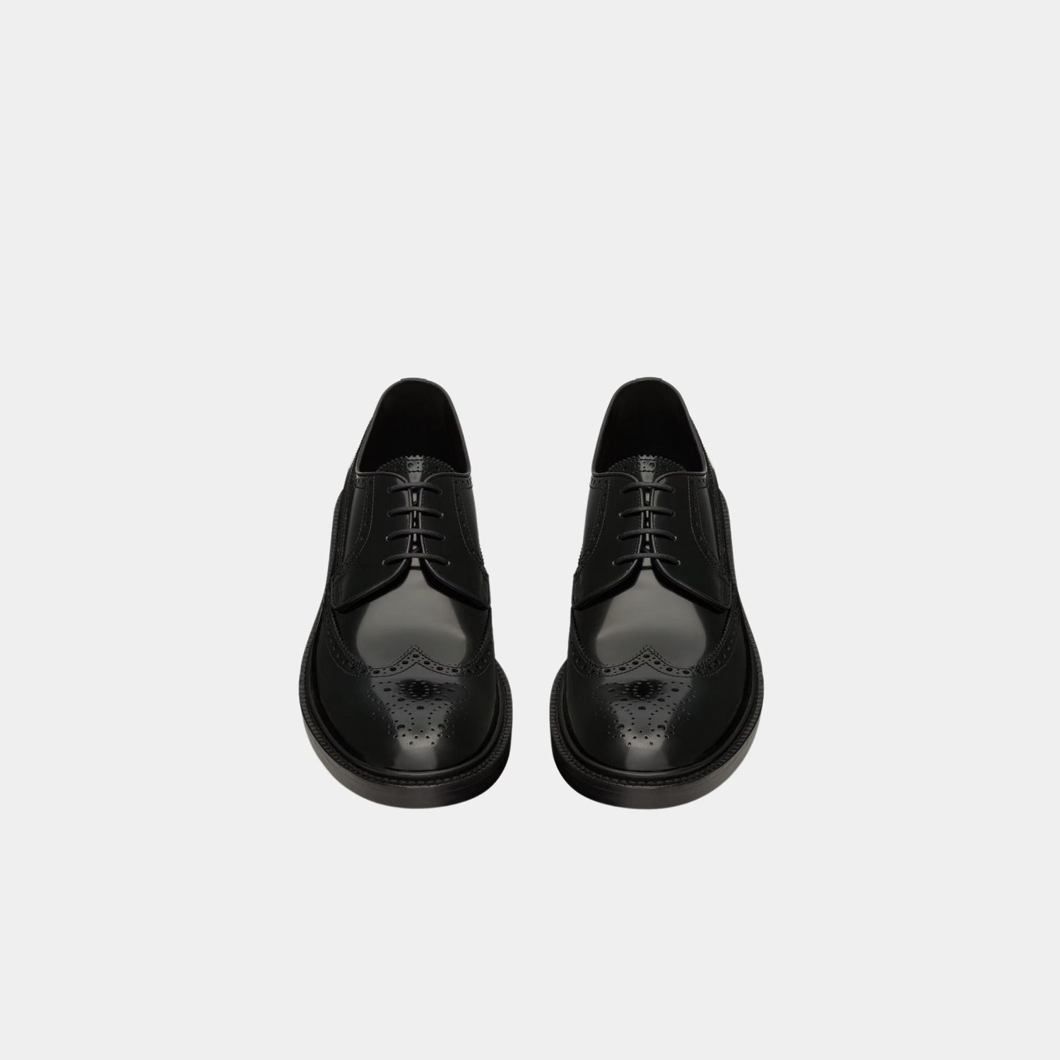 Antoine Derbies in Black Glazed Leather