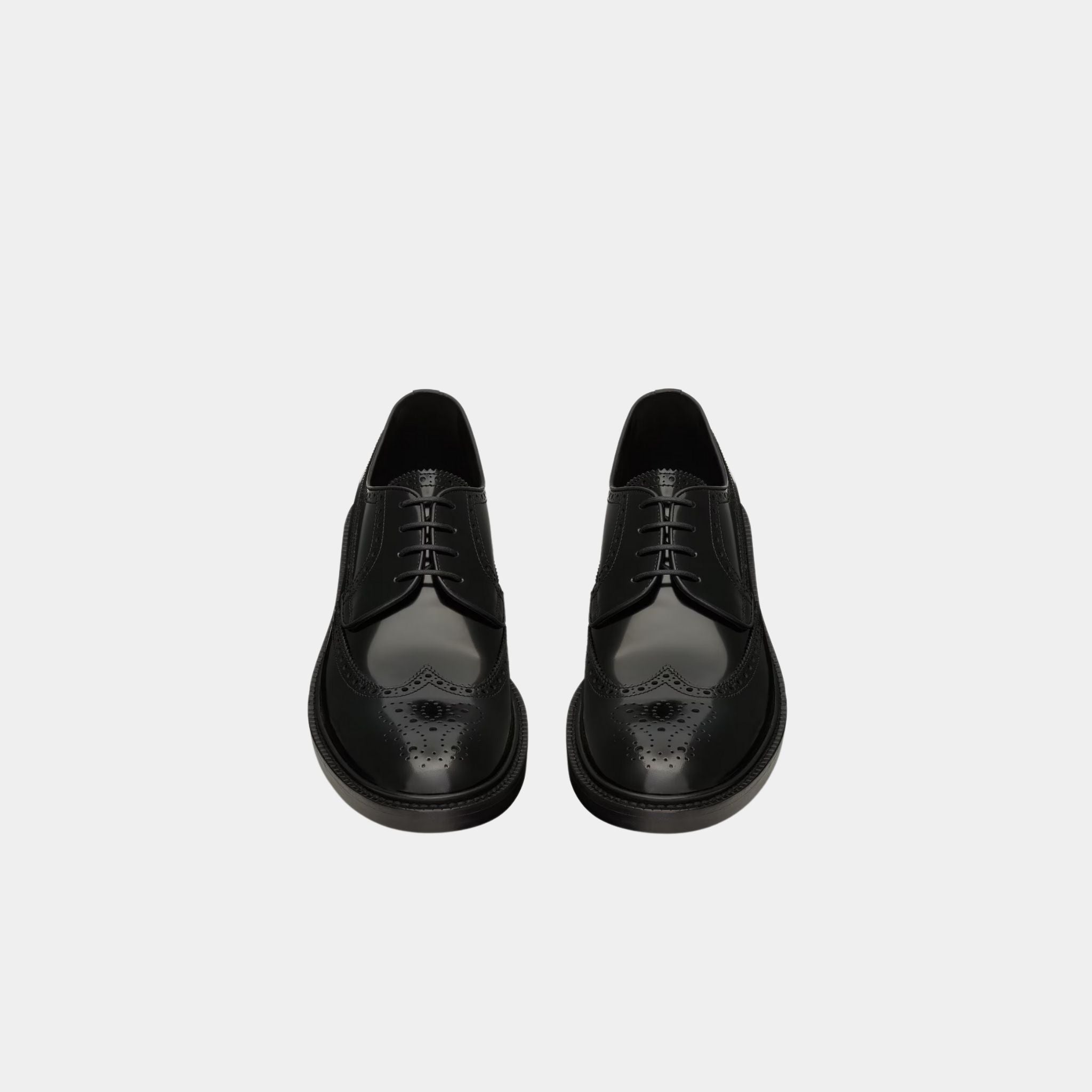Antoine Derbies in Black Glazed Leather