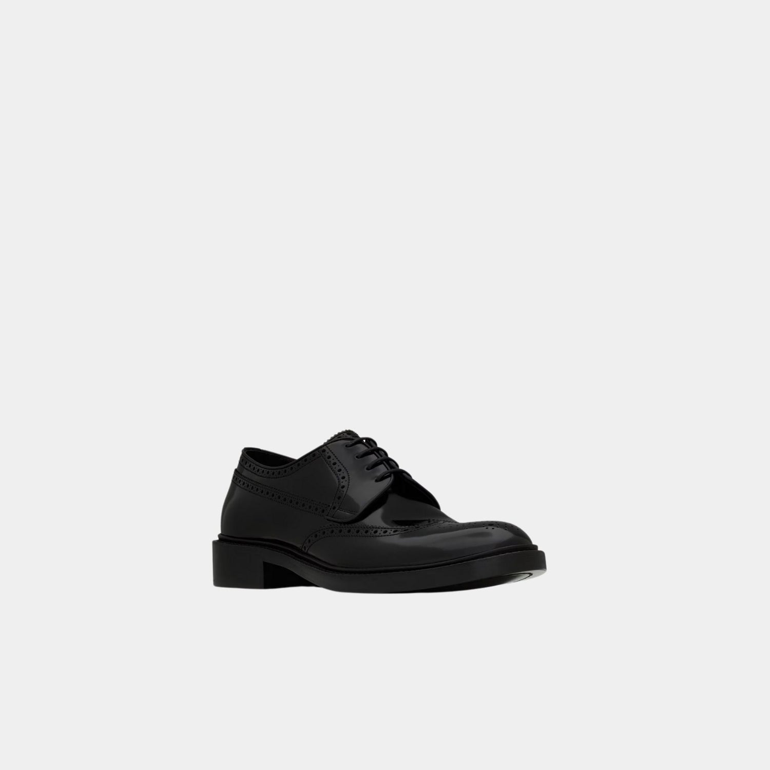 Antoine Derbies in Black Glazed Leather