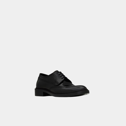 Antoine Derbies in Black Glazed Leather