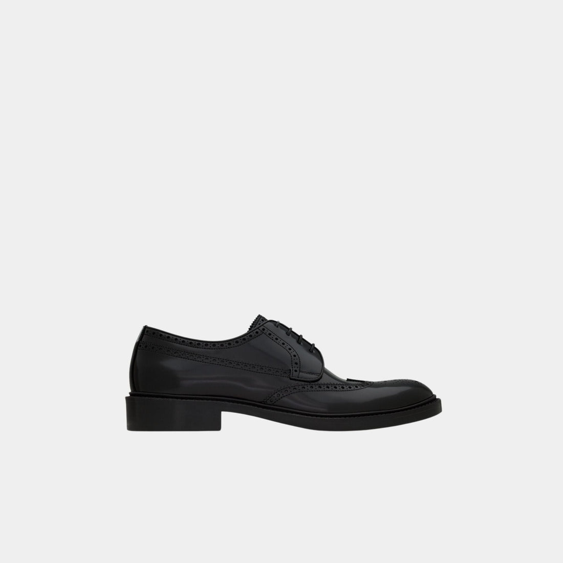 Antoine Derbies in Black Glazed Leather