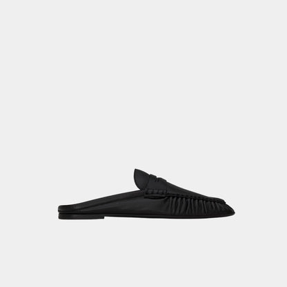Le Loafer Mules in Black Smooth Leather