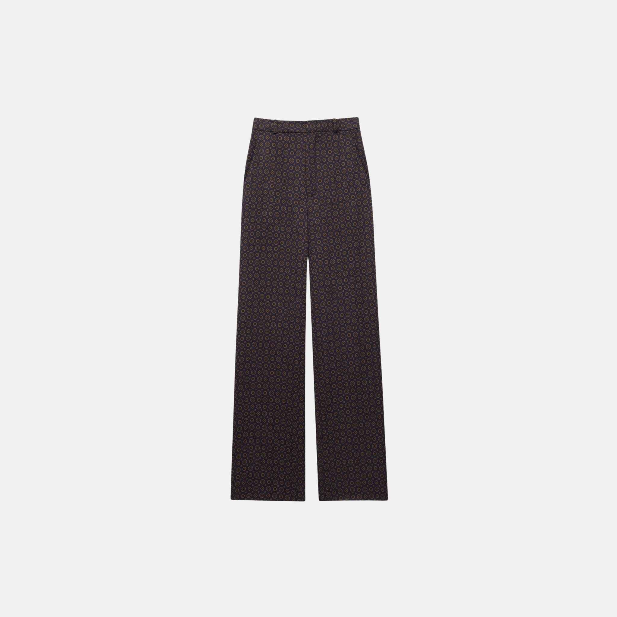 Paisley Pants In Silk Twill