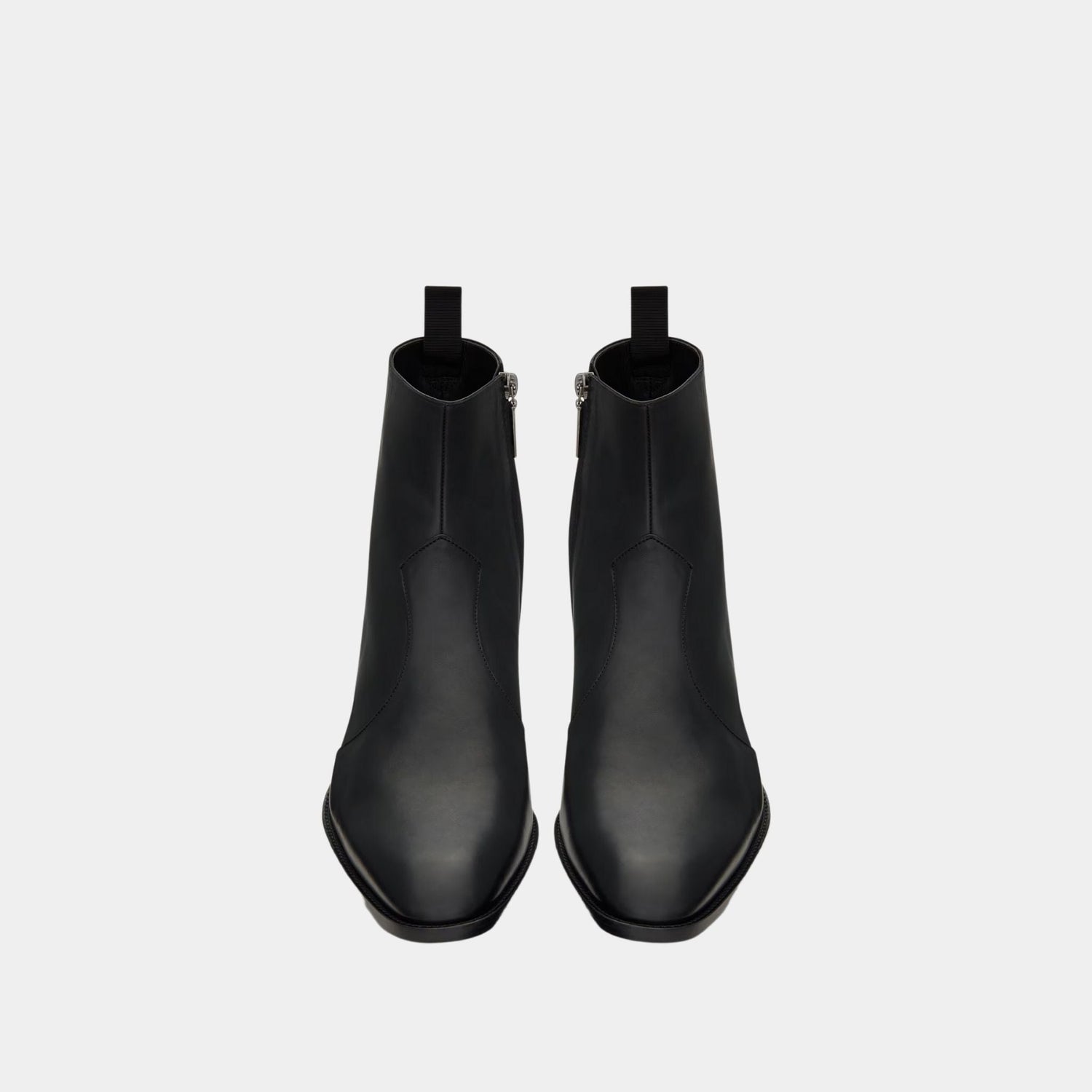 Wyatt Boots in Black Smooth Leather