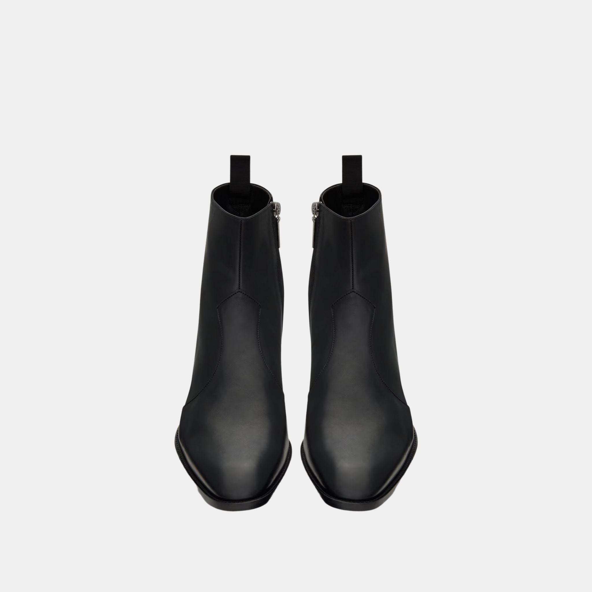 Wyatt Boots in Black Smooth Leather