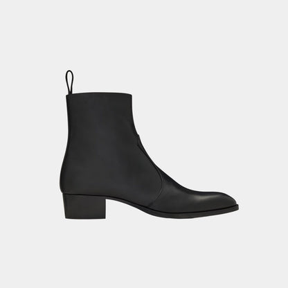 Wyatt Boots in Black Smooth Leather