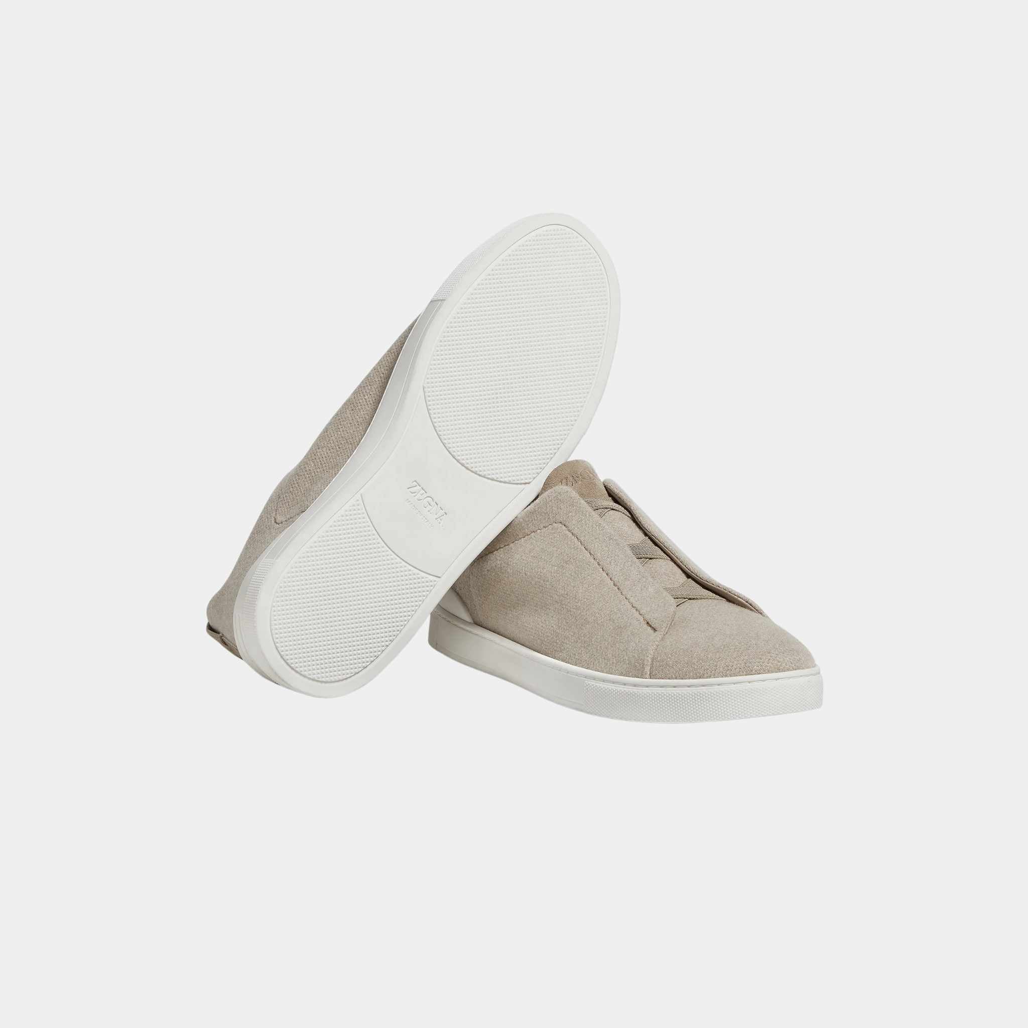 Cashmere Triple Stitch Light Taupe Sneakers