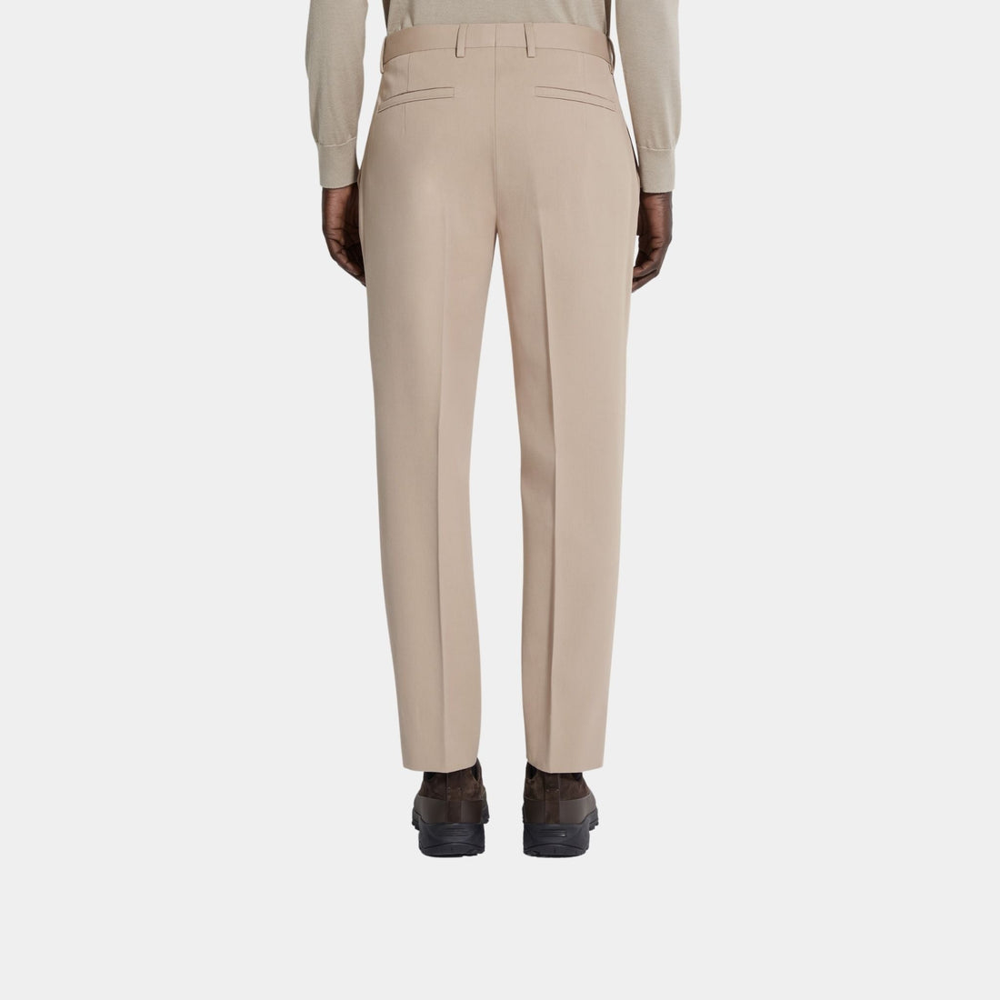 Cotton and Wool Light Taupe Pants