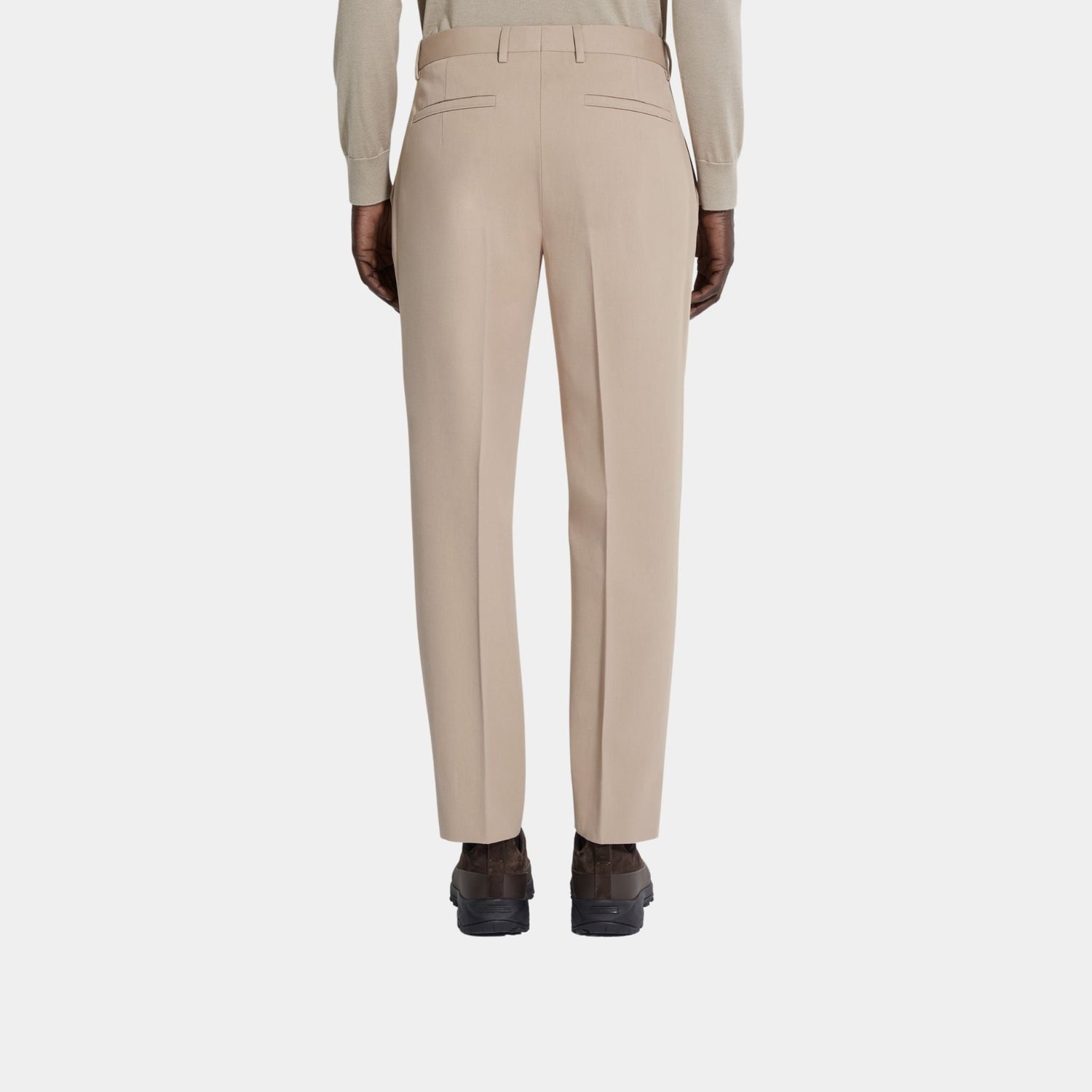 Cotton and Wool Light Taupe Pants