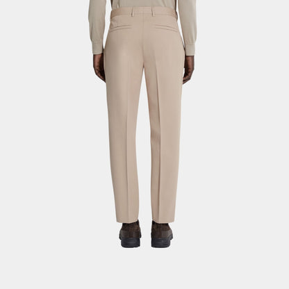 Cotton and Wool Light Taupe Pants