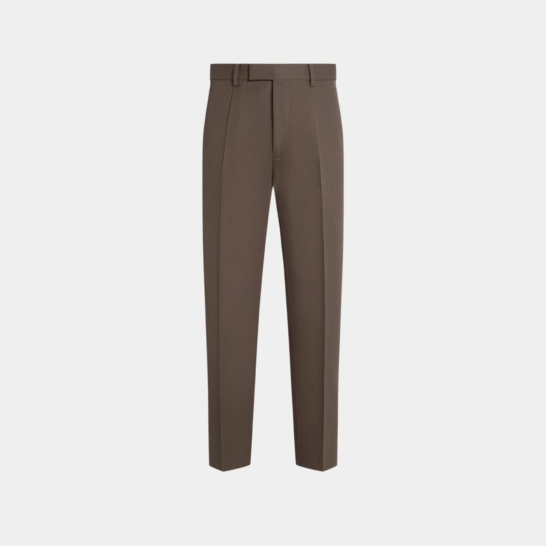 Cotton and Wool Pants With Single Front Pleats