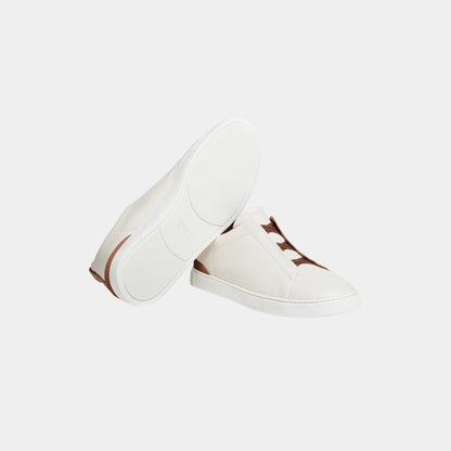 Deerskin Triple Stitch Low Top Sneakers