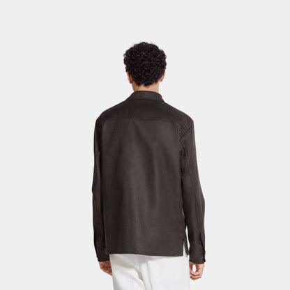 Oasi Lino Overshirt WIth Hidden Button Closure