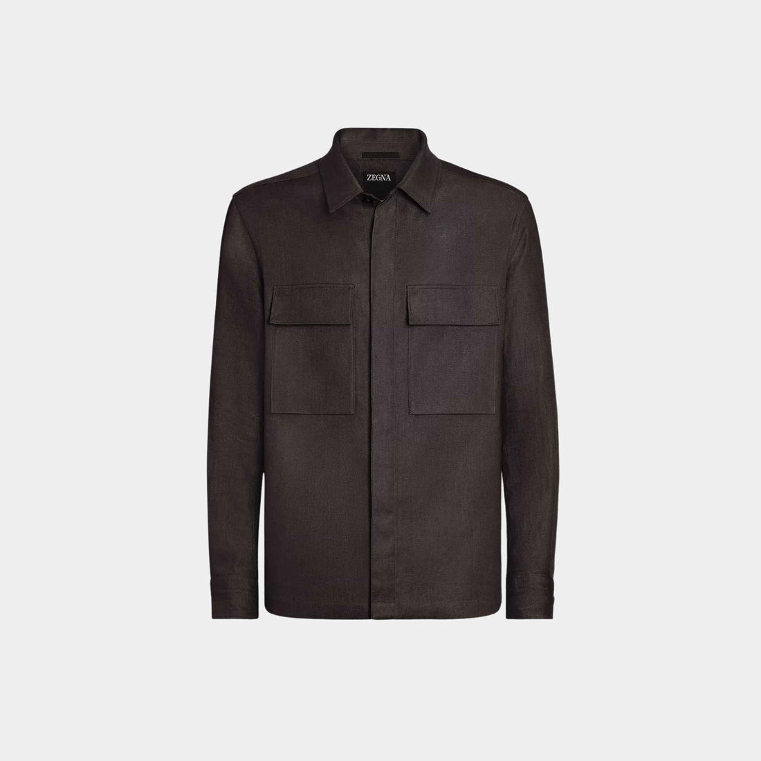 Oasi Lino Overshirt WIth Hidden Button Closure