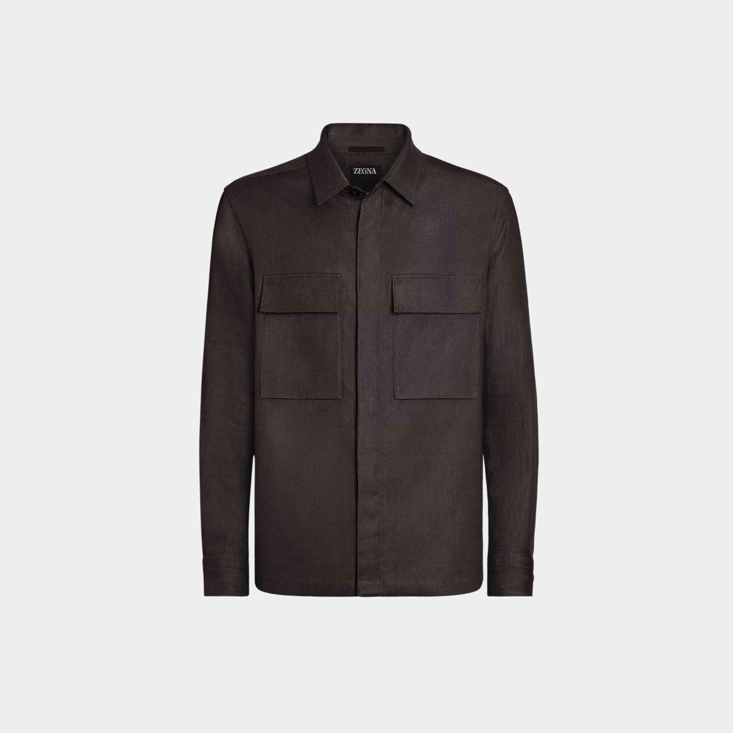 Oasi Lino Overshirt WIth Hidden Button Closure