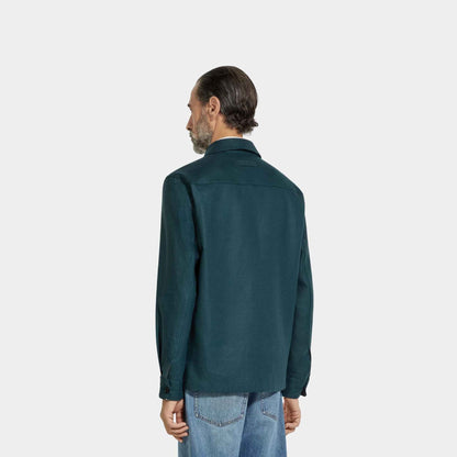 Oasi Lino Overshirt WIth Hidden Button Closure