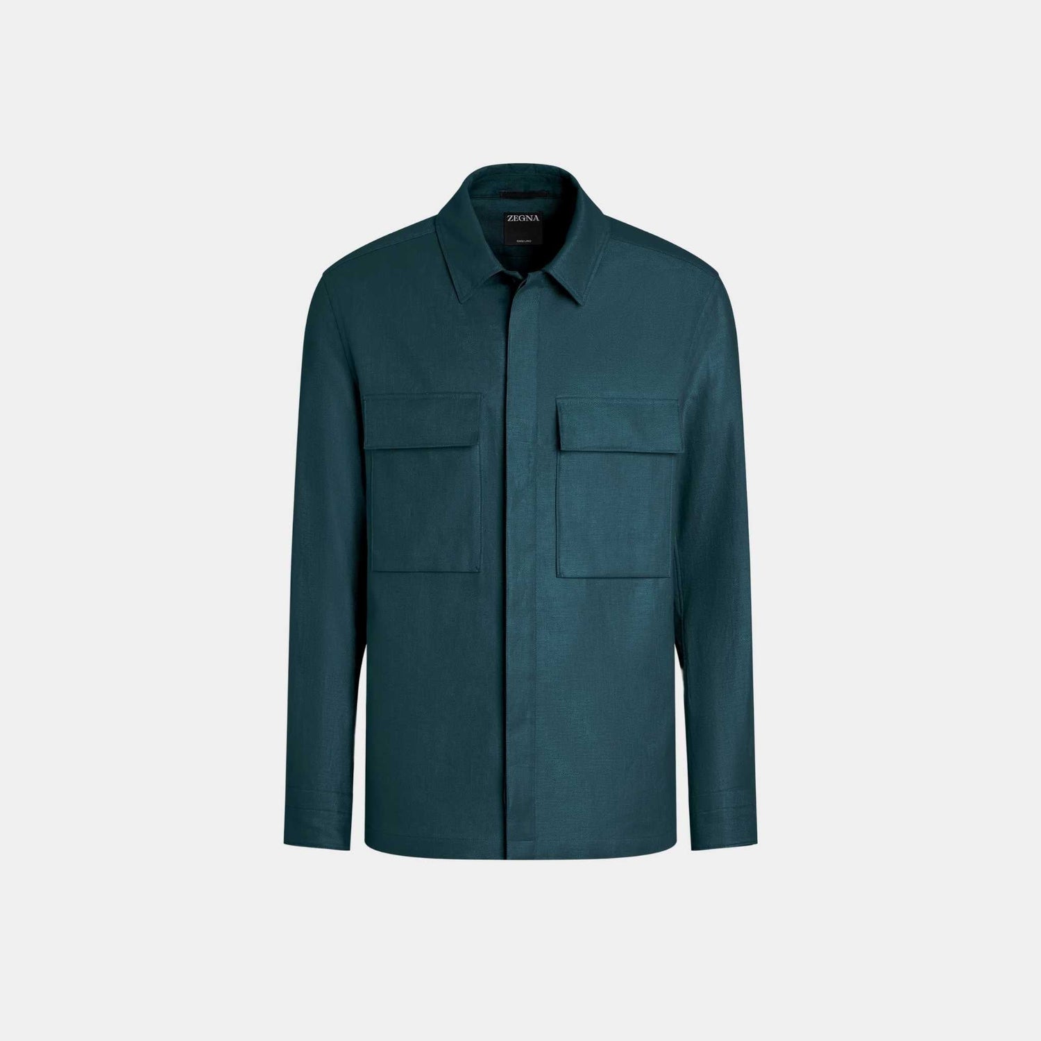 Oasi Lino Overshirt WIth Hidden Button Closure
