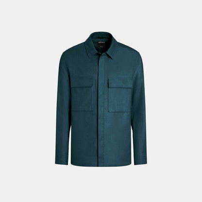 Oasi Lino Overshirt WIth Hidden Button Closure